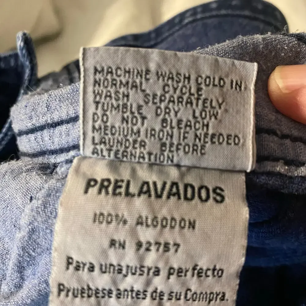 Vintage LA Gate Jeans Denim Overalls XL 32 Made in Taiwan 100% Cotton